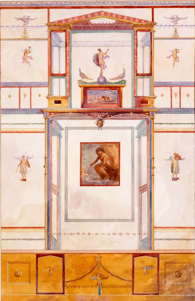 Dittico con il gigante Polifemo, decorazione murale dalla Casa di Dominus M Lucretius, Pompei da Edouard Clerievanse